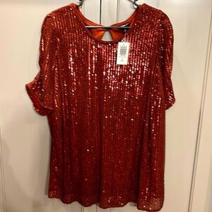 NWT torrid brown sequins blouse!